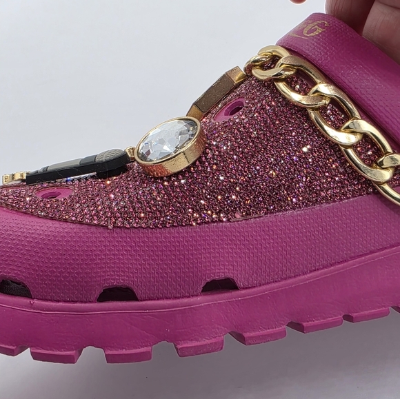 Skechers x Snoop Dogg Pink Rolling N Gold Arch Fit Footsteps Clogs Size 10 - Picture 7 of 16